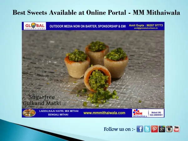 Best sweets Available at Online Portal - MM Mithaiwala