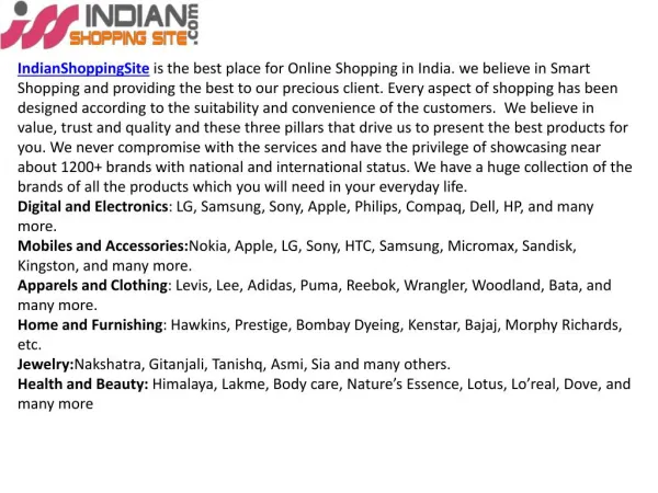 Indian Online Shopping Store in India