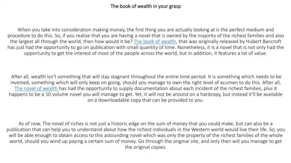 the book of wealth