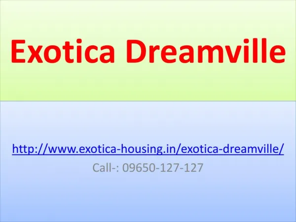 Exotica Dreamville Greater Noida Residential Project