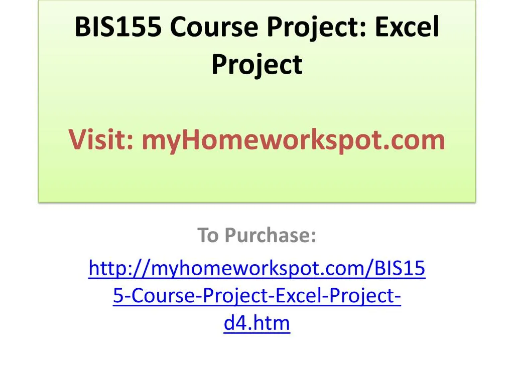 bis155 course project excel project visit myhomeworkspot com