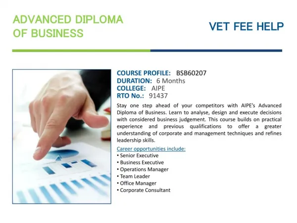 Advanced Diploma of Business Course Online