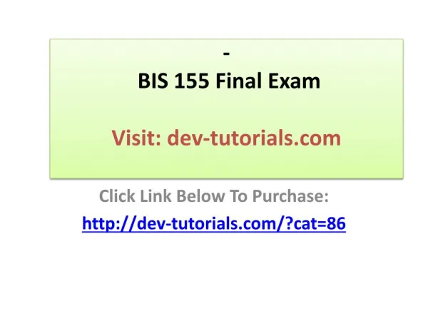 bis 155 final exam visit dev tutorials com