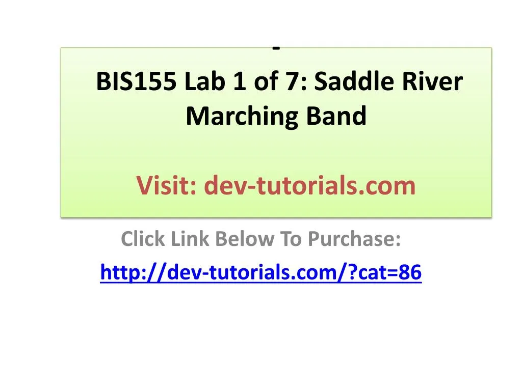 bis155 lab 1 of 7 saddle river marching band visit dev tutorials com