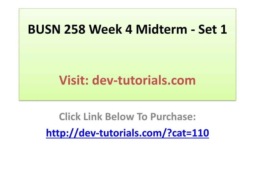 busn 258 week 4 midterm set 1 visit dev tutorials com