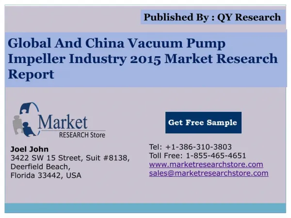 Global and China Vacuum Pump Impeller Industry 2015 Market R