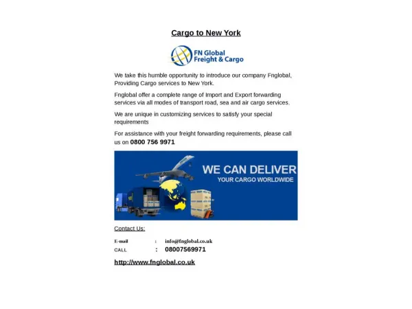 Customs Clearance Service Providers - Cargo Handling London