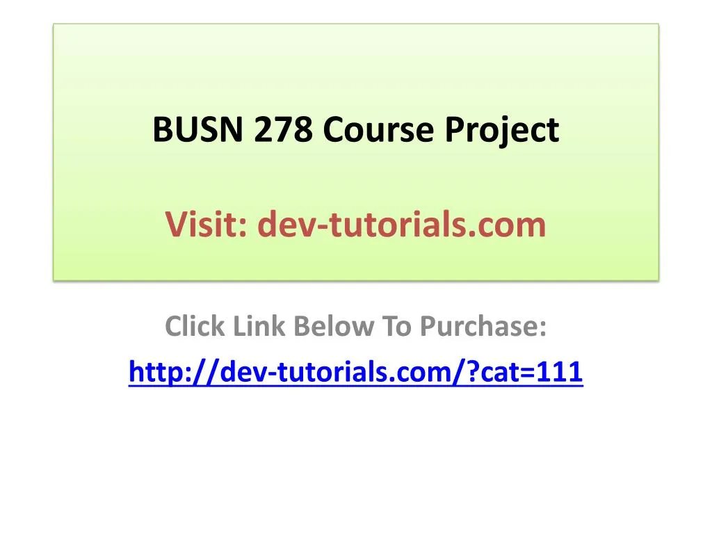 busn 278 course project visit dev tutorials com