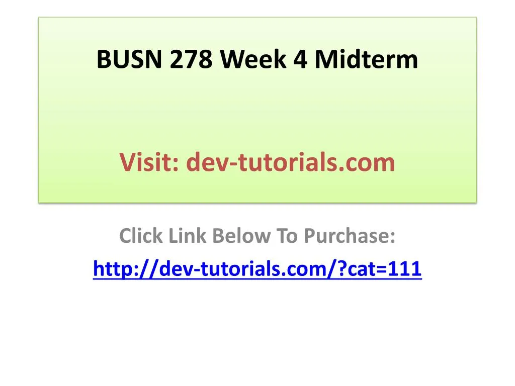 busn 278 week 4 midterm visit dev tutorials com