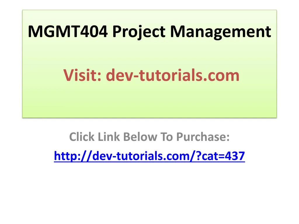 mgmt404 project management visit dev tutorials com