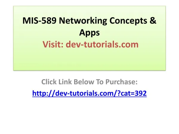 MIS-589 Networking Concepts & Apps Complete course