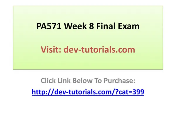 PA571 Week 8 Final Exam