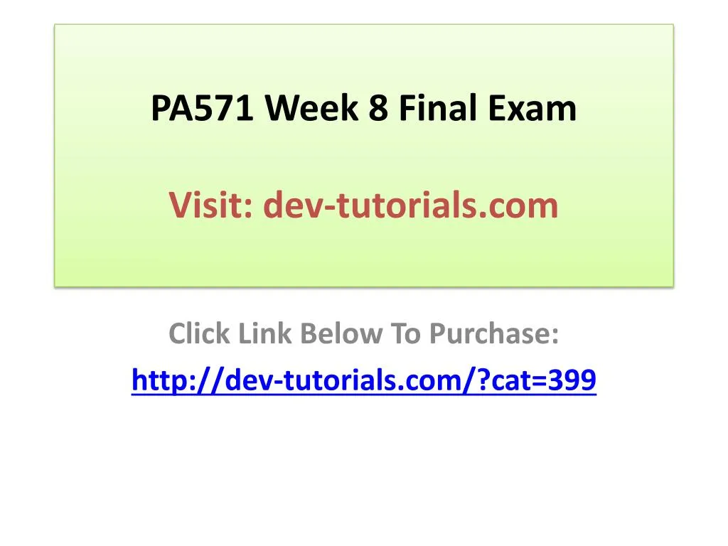 pa571 week 8 final exam visit dev tutorials com