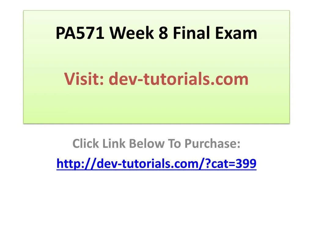 pa571 week 8 final exam visit dev tutorials com