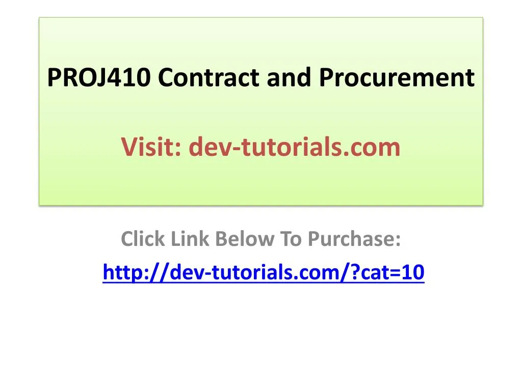 proj410 contract and procurement visit dev tutorials com