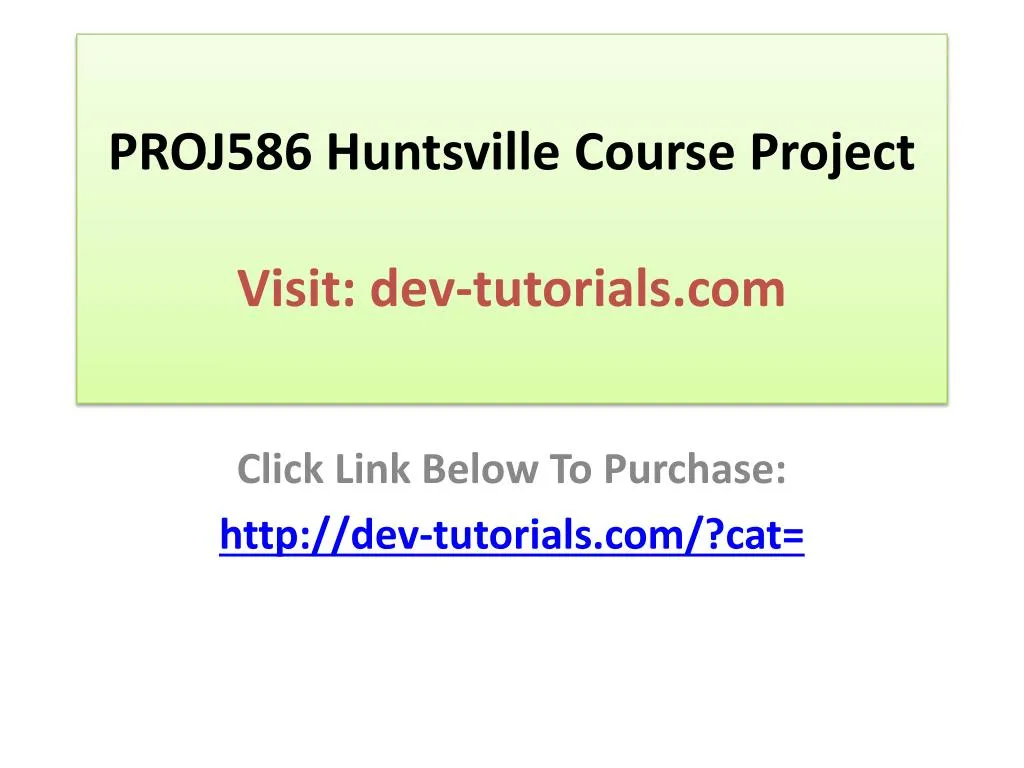 proj586 huntsville course project visit dev tutorials com