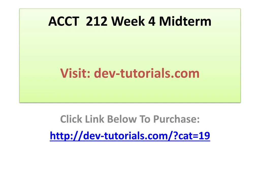 acct 212 week 4 midterm visit dev tutorials com