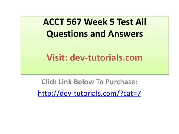 acct 567 week 5 test all questions and answers visit dev tutorials com