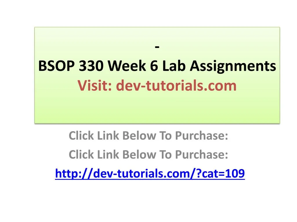 bsop 330 week 6 lab assignments visit dev tutorials com