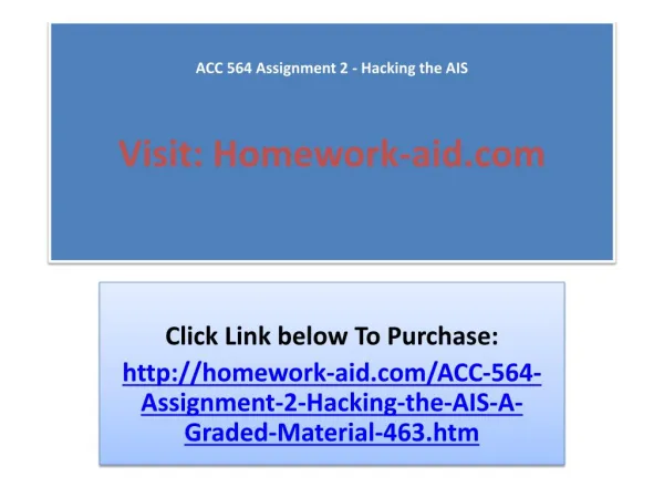 ACC 564 Assignment 2 - Hacking the AIS