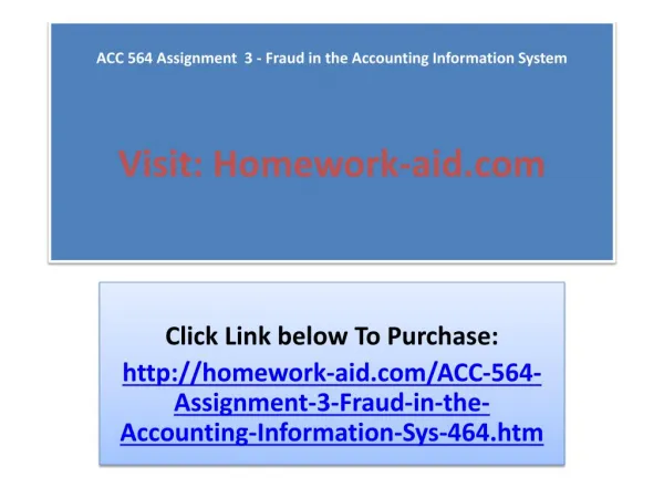 ACC 564 Assignment 3 - Fraud in the Accounting Information