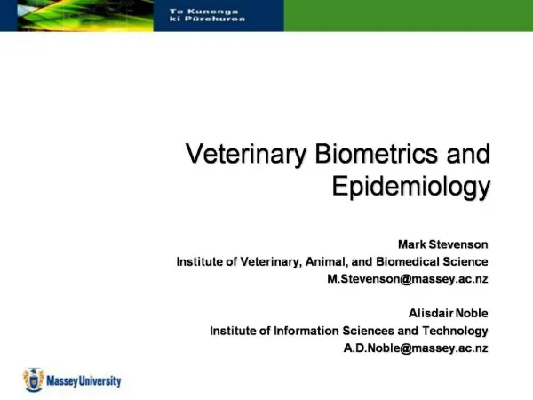 Veterinary Biometrics and Epidemiology
