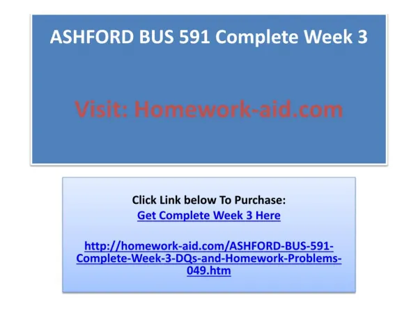 ASHFORD BUS 591 Complete Week 3