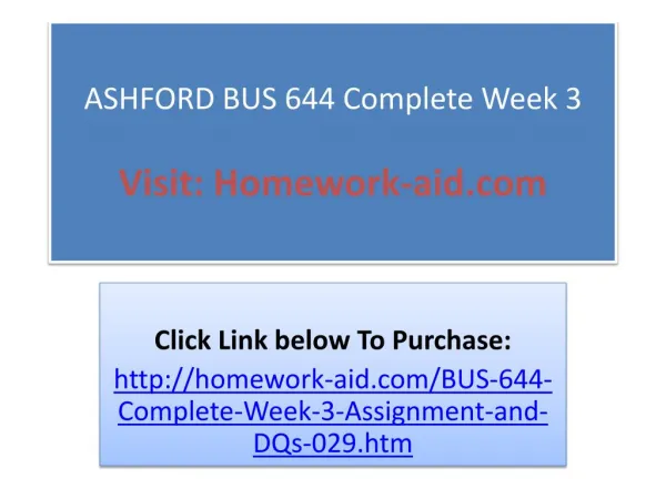 ASHFORD BUS 644 Complete Week 3