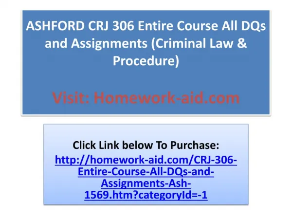 ASHFORD CRJ 306 Entire Course All DQs and Assignments (Crimi