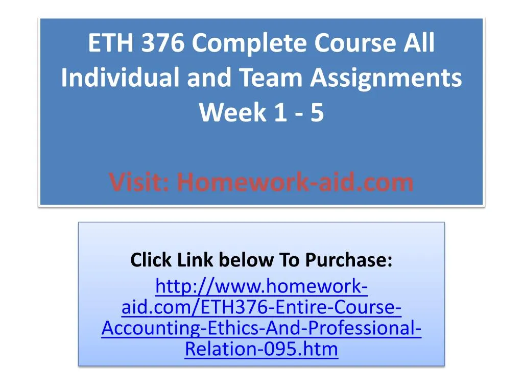 eth 376 complete course all individual and team assignments week 1 5 visit homework aid com