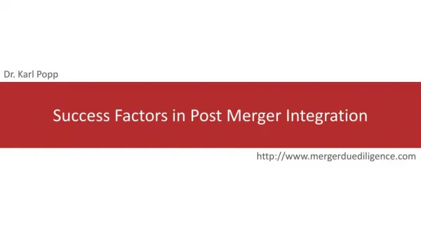 success factors in post merger integration