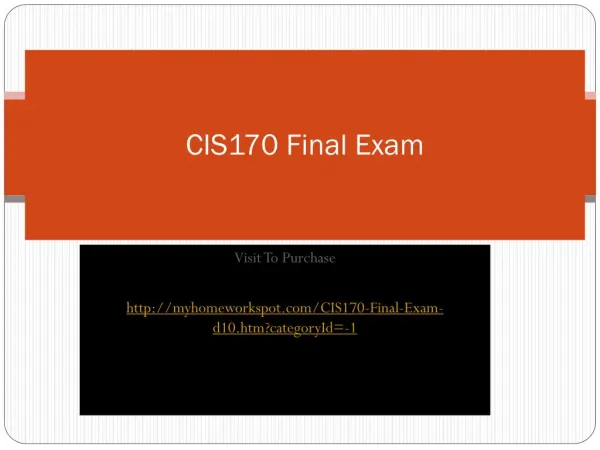CIS170 Final Exam