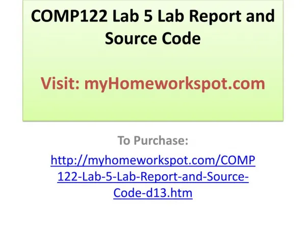 COMP122 Lab 5 Lab Report and Source Code