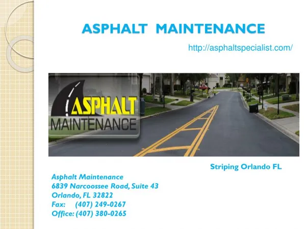 Pavement Maintenance Orlando FL