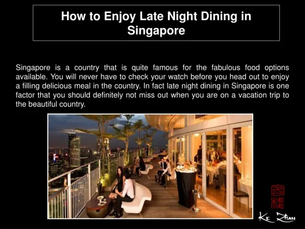 How to Enjoy Late Night Dining in Singapore