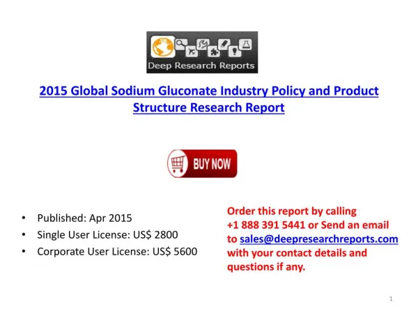 Sodium Gluconate Industry 2015-Global Geographical Project S