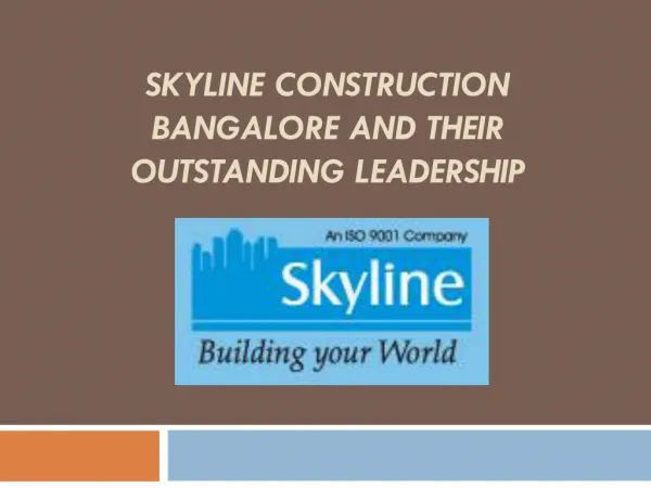 Skyline Construction BANGALORE AND THEIR OUTSTANDING LEADERS