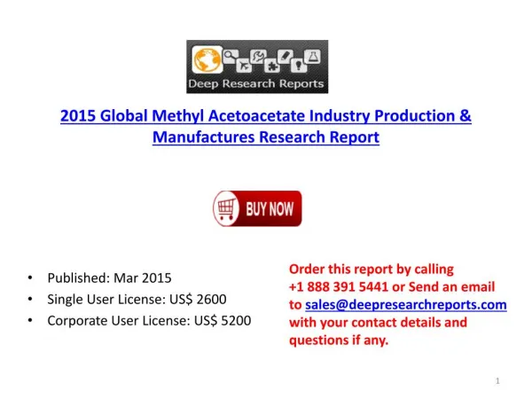 2015-2020 Global Methyl Acetoacetate Industry News, Size & C
