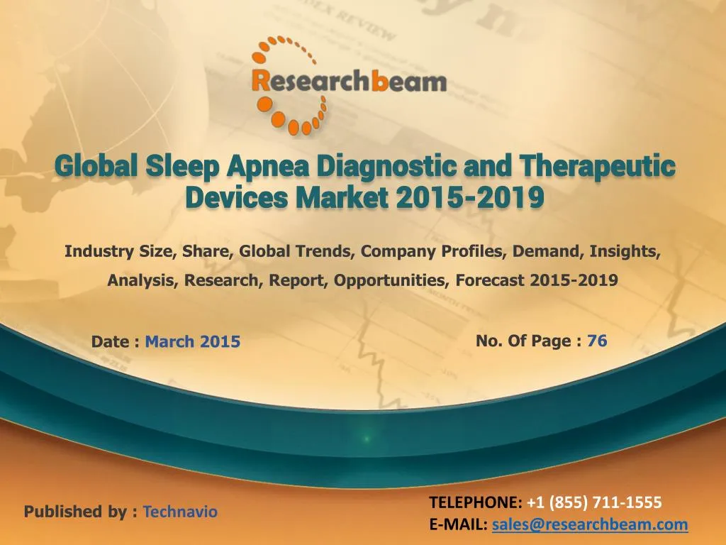 global sleep apnea diagnostic and therapeutic devices market 2015 2019