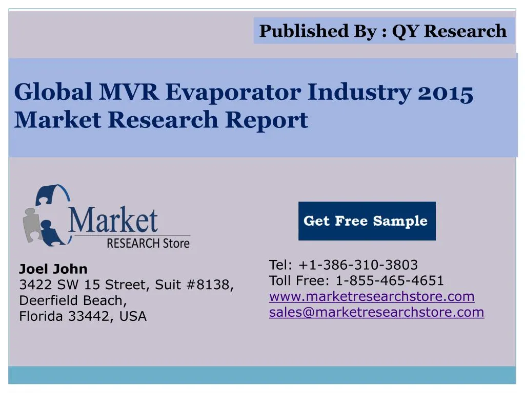 global mvr evaporator industry 2015 market research report
