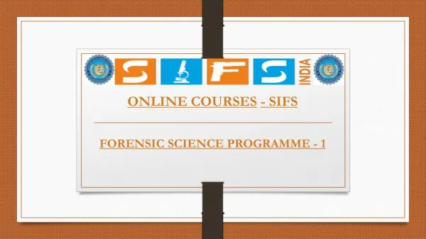 Online Forensic Courses