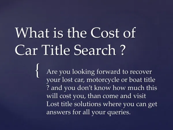 What is the Cost of Car Title Search ?