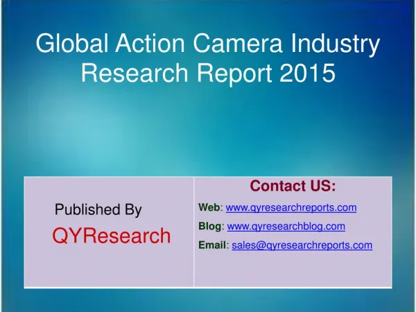 Global Action Camera Market 2015 Industry Trend, Analysis