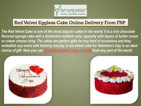Red Velvet Cakes is An Ideal Choice in Gifts