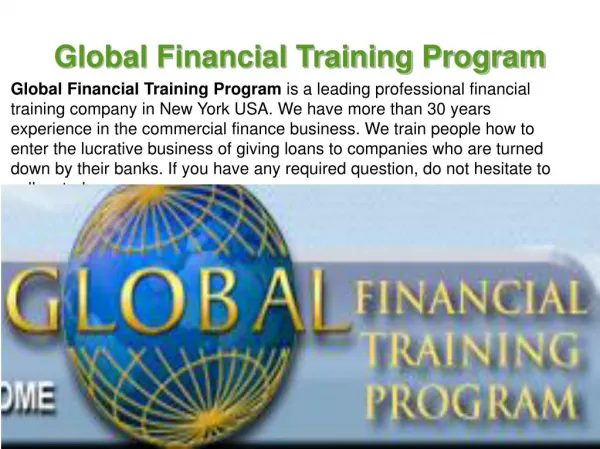 Global Financial Training Program New York, USA