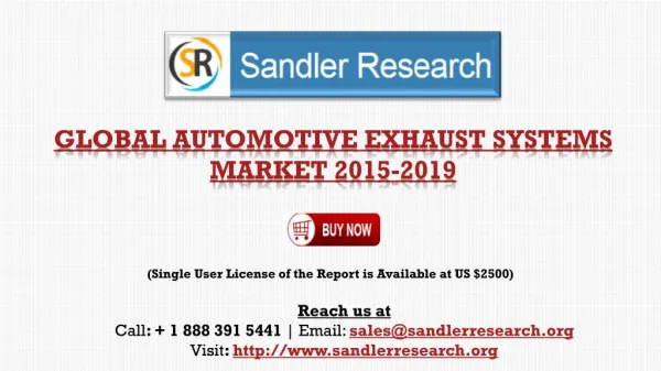 Global Automotive Exhaust Systems Market 2015-2019