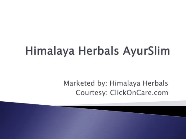 Himalaya Herbals AyurSlim Online in India