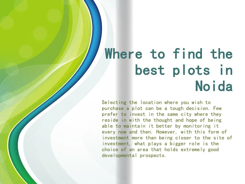 where to find the best plots in noida