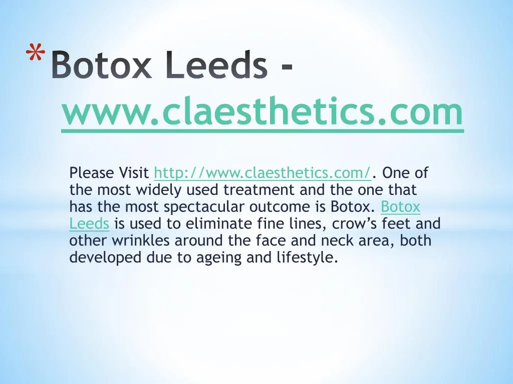 botox leeds www claesthetics com