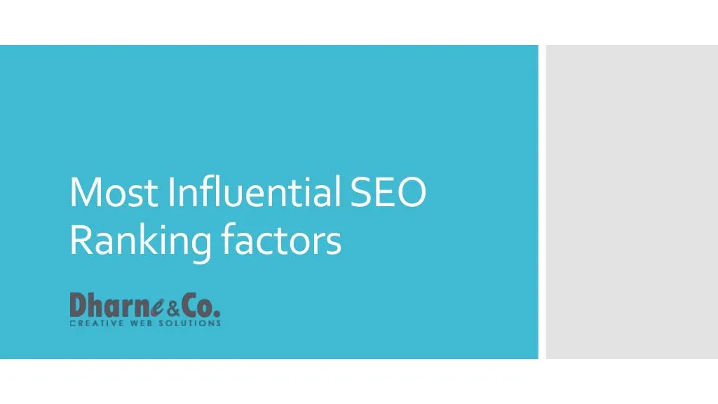 most influential seo ranking factors